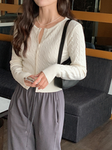 Daily Mood Slim Cable Knit Cardigan (5color)