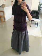 Vintage check long skirt