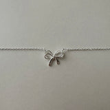 [92.5silver] Solid ribbon necklace
