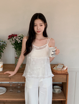 [SHOPPERMADE] フラワーシースルー 2WAY ノースリーブブラウス