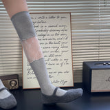 Lace Ribbon Scrunch Long Socks