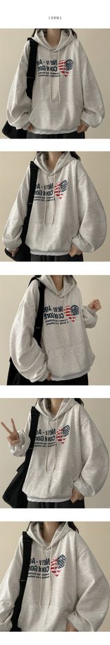 Newen American flag heart hood