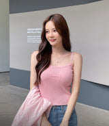 Sisle knit sleeveless wrinkle shirt set