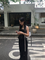 Frill crop blouse