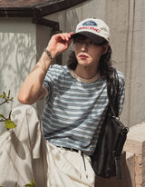 ケリーストライプカラーマッチング半袖Tシャツ