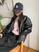 セクション ウォッシュドレザージャケット (2C)