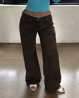 Lace Sagging Wide Pants (2C)