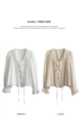 Poen puff string frilled blouse