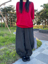 striped mega-denim pants