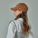 VA Curved Oval Metal Suede Ball Cap  / Brown