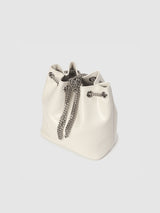 TIWI chain leather bucket bag / Cream Ivory