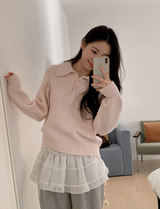 #WRシフォンフリルレイヤードミニスカート