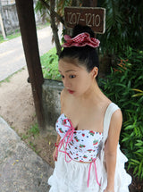 a strawberry tube top bikini