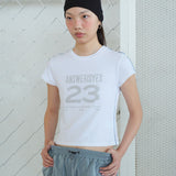 Number Stretch Tee white