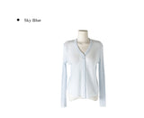 Brun Two-Button See-through Ribbed Knit Cardigan