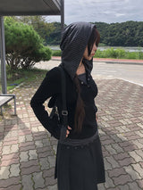 Inkku Midi Pleated Eyelet Skirt Pants