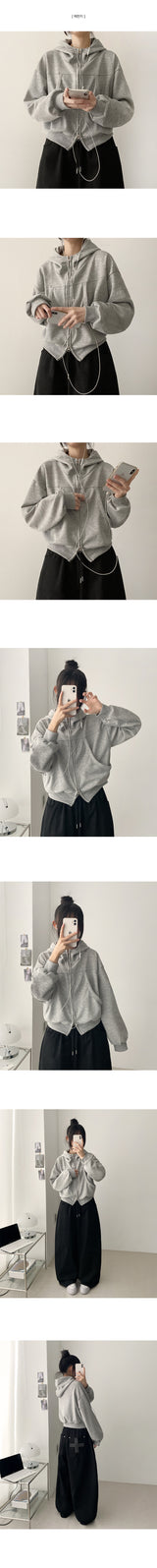 Pope Incision Pocket High Neck Hooded Zip-Up