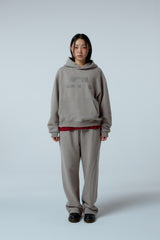 Street league artwork damage washing over-crop fit hoodie (Ash grey)