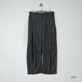 stripe curved wide slacks