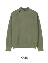 Rubed diagonal zip-up knit