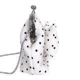 [Cookie Cream.ver] ミディアムリボンポルカドットフレームバッグ(handmade bag)