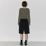 Cutout crop tee Khaki