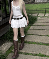 Lace low mini Skirt (2colors)