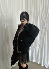 DOT MESH LAYERED CAN CAN SKIRT (IVORY, BLACK 2COLORS!)