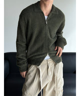 [Unisex] Angora kara knit zip up(6color)