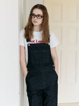 SEMI WIDE OVERALL DENIM PANTS DEEP BLUE