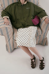 Dot frill skirt_ivory