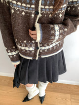 Nordic Mood Vintage Hooded Knit Cardigan