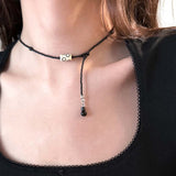 ドットカラムネックレス (black)