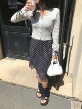 Misty Sheer Dot See-through Mini Skirt