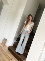 Cool washed bootcut denim
