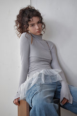 SOFT POSE TEE - LIGHT GREY