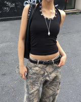 Tree denim pants