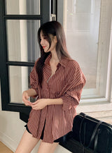 #CT Stripe Overfit Long Sleeve Shirt (3color)