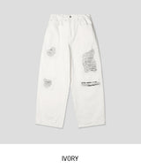 Tack Destroyed Snap Cotton Pants