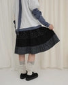 Blooming garden patchwork skirt / black