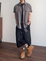 Plaid Western Check Half Shirt (2color) (No.967)