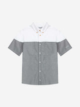 レギュラーツートーンハーフシャツ (WHITE/GRAY)