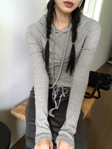 フィニシャーリングカットリブスリムフード付きスウェット