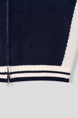 RM Nine lettering color combination knit zip-up (3C)