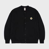 [UNISEX] フラワードット刺繍ベースボールジャケット