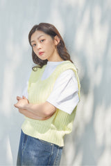 ALARM ミックスニットベスト_WOMAN