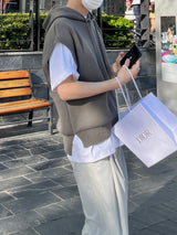 Over hood knit vest