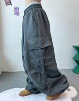 ツーラインポイントパラシュートバルーンパンツ💚🤎🩶 - 5 カラーズ