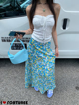 Flower Punching Shirring Sleeveless Tube Top