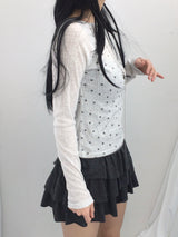 Mini dot ribbed t